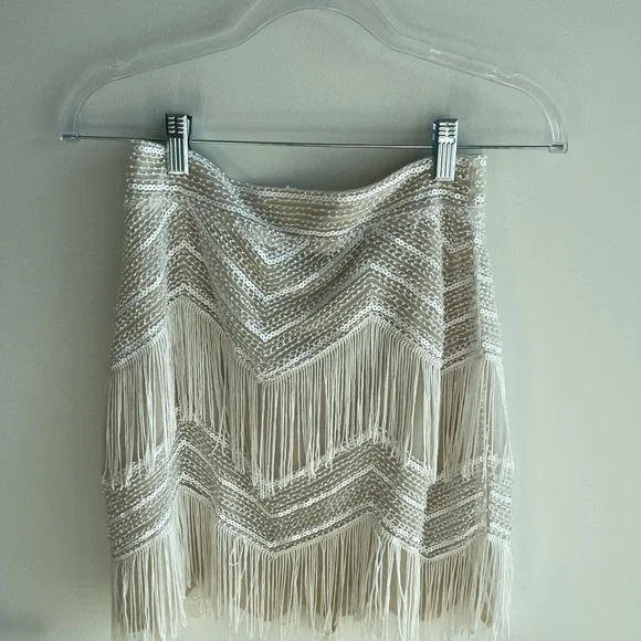 Lulus Beaded Cream Fringe Matching Set - Picture 2 of 10